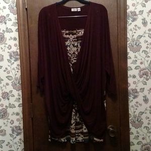 Cato Burgundy Twist Front Vest